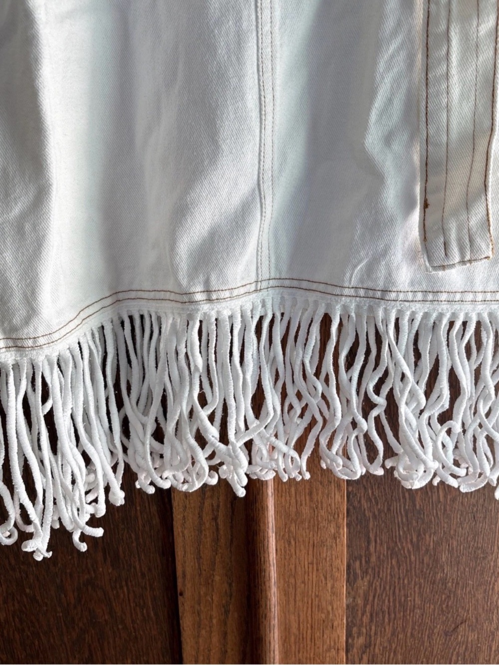 Oyrosy White Denim Look Vintage Inspired Dress Large - Picture 5 of 5